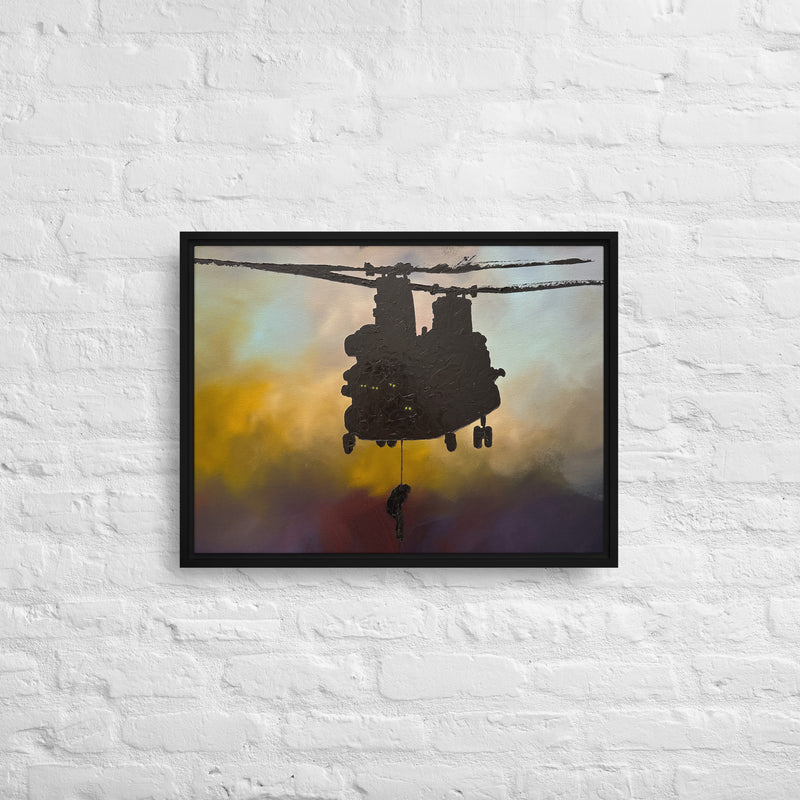 Infil Here Framed canvas