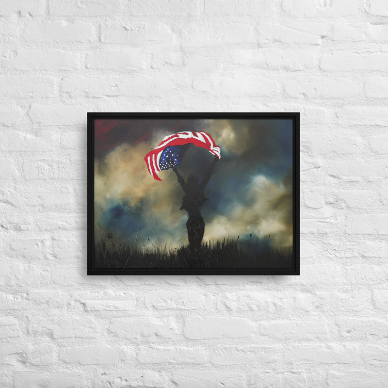 Beneath this Flag Framed canvas