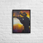 Face the crucible of War Framed canvas