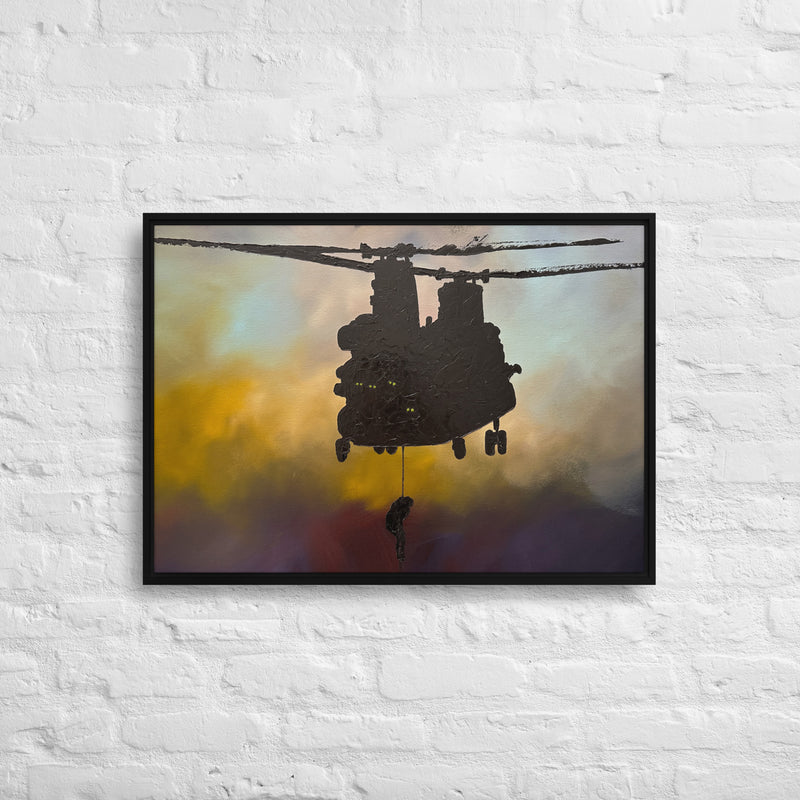 Infil Here Framed canvas