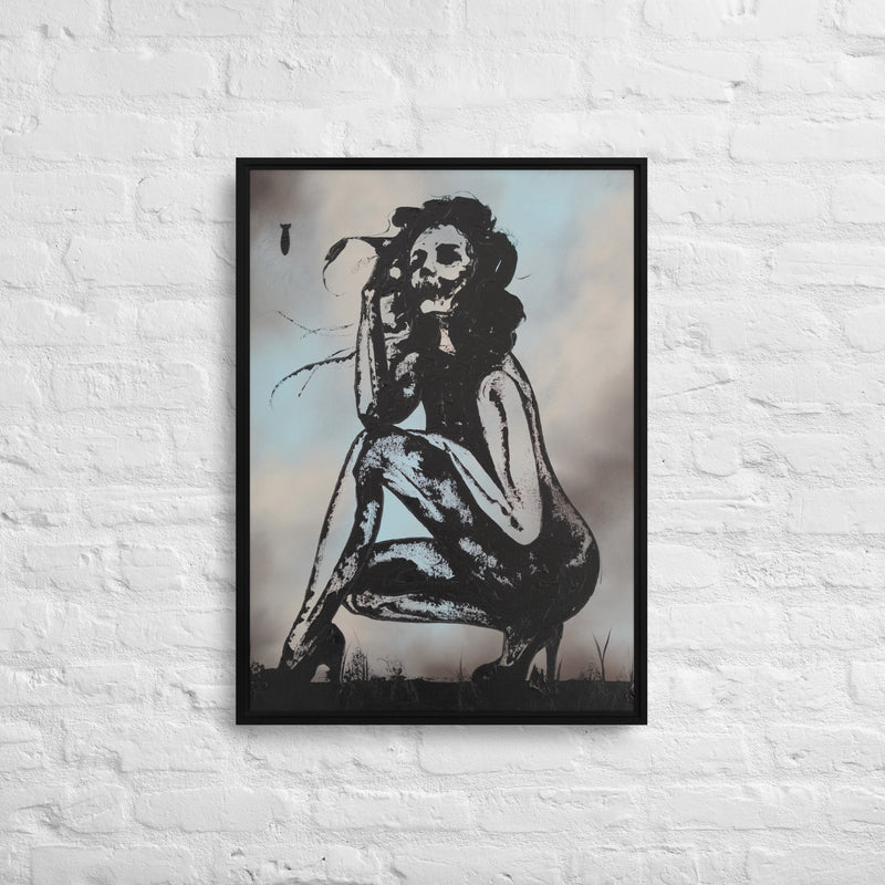 Death comes a Knocking Framed canvas