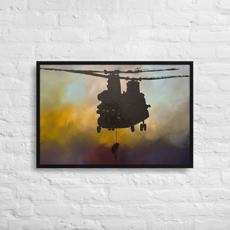 Infil Here Framed canvas