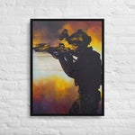 Face the crucible of War Framed canvas